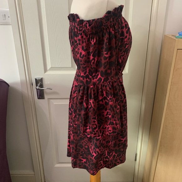 Hush Size 8 Dress Off the Shoulder Animal Print Short Pockets Bardot Womens - Picture 9 of 9